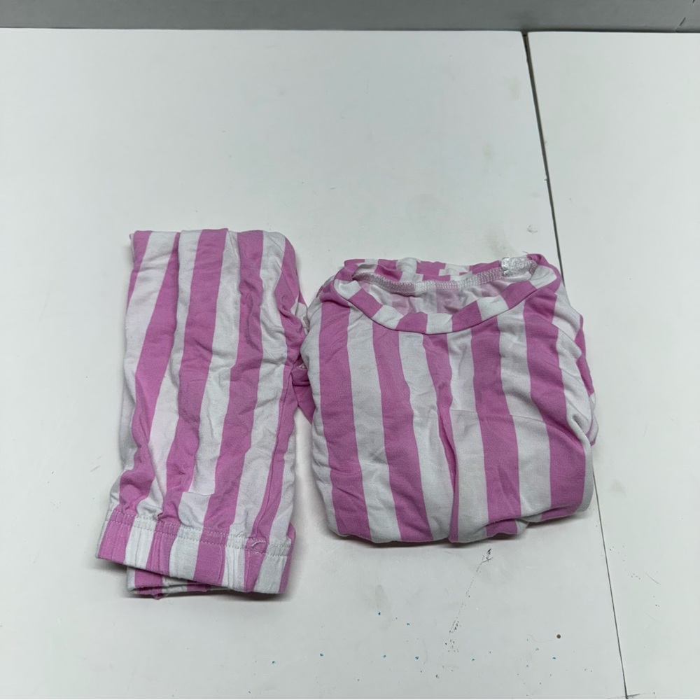 Bums & Roses Pink & White Striped 2 Piece Pajama Set